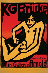 Plakat für die Ausstellung der Künstlergruppe Die Brücke in der Galerie Arnold in Dresden